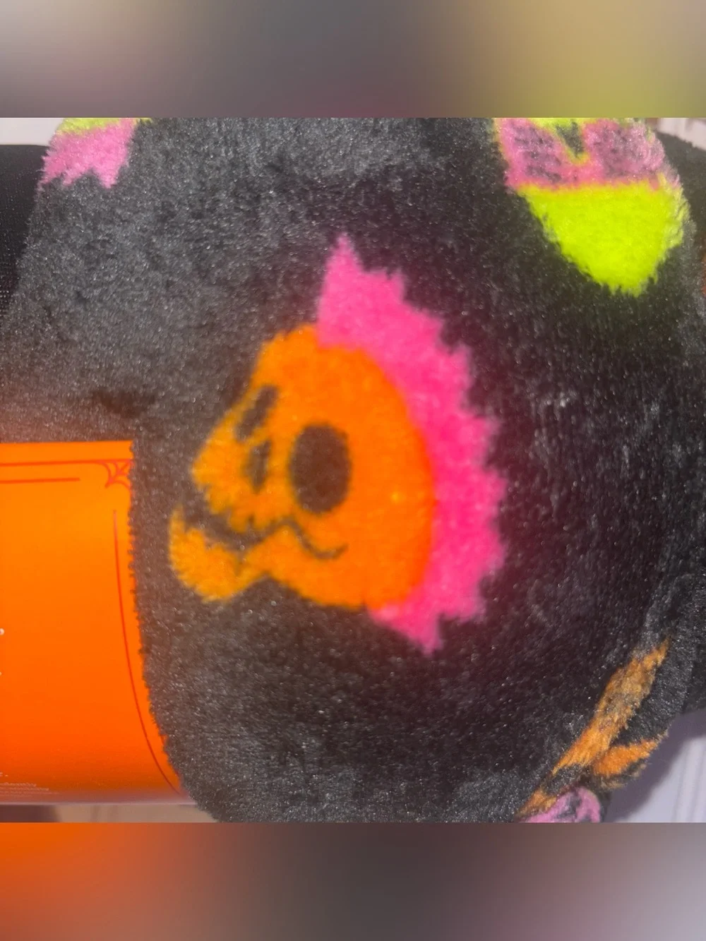Hyde & EEK! Black Neon Skull Printed Plush Throw Halloween Blanket (50x60 in.)